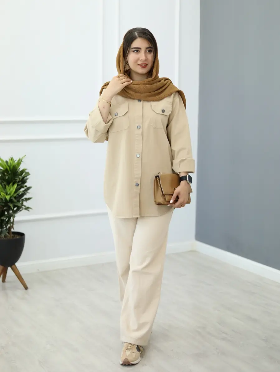 شومیز کتان گلبو